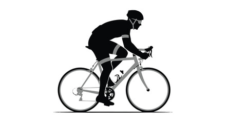 Obraz premium Cyclist riding bicycle in silhouette