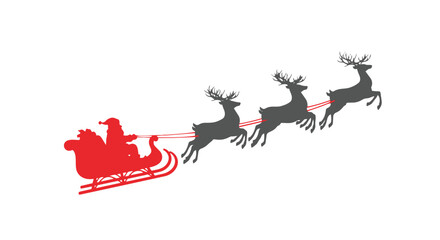 Santa claus riding in his sleigh pulled by reindeer during christmas © MSF