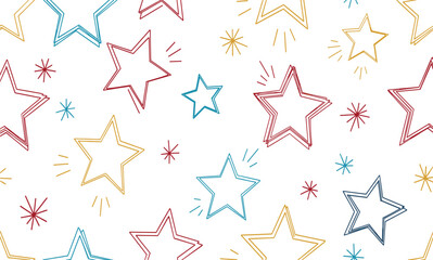 Colorful star pattern with various shaped stars