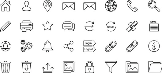 Naklejka premium Collection of various icons and symbols