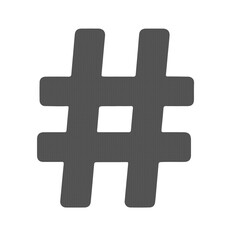 Obraz premium Hashtag Social Media Tag Icon in Minimal Flat Gray Style Isolated on White Background