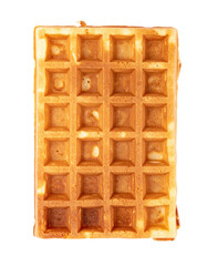 Golden brown waffle creating a delicious breakfast snack