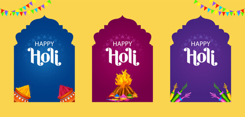 Colorful splash for Happy Holi background card design for color festival of India celebration greetings for promotion and advertisement banner © vectomart