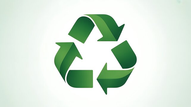 Green recycling symbol representing environmental sustainability and waste management practices