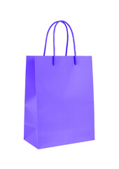Purple paper shopping bag for retail and consumerism concepts