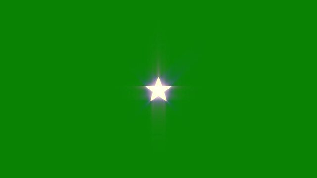 Shiny glowing stars animation, fairy twinkle sparkle effect, blinking light star burst, magical glitter particles, transparent green screen background, smooth motion graphics, 4k vfx with sfx