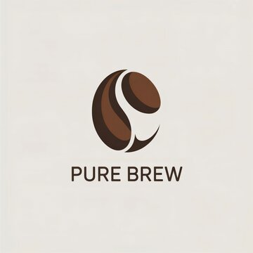 Modern Coffee Bean Logo for Pure Brew