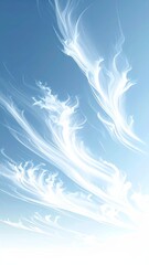 White Cirrus Clouds Against a Pale Blue Sky with Gradient Lighting