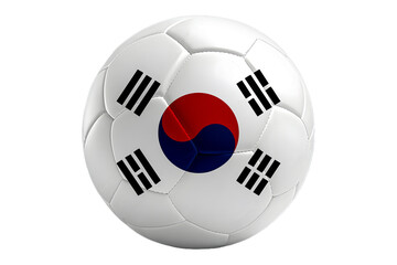 Balón de futbol con la bandera de la República de Corea © celedonio