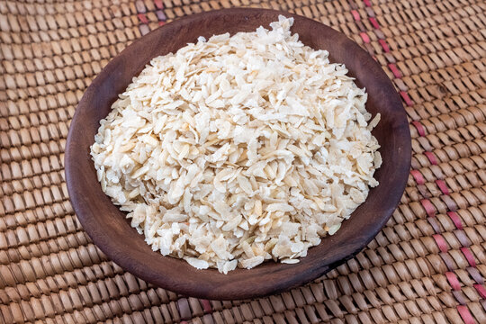 Traditional Toasted & Pounded Green Rice, known as Cốm in Vietnam, Ambok in Cambodia, Pinipig in the Philippines, and Matago in Zambezia, Mozambique