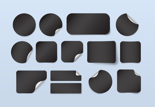 Blank Sticker Mockup Set for Price Label, Decal & Packaging Branding