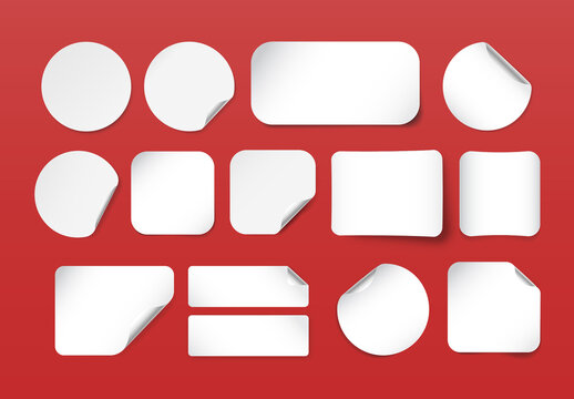 Blank Sticker Mockup Set for Price Label, Decal & Packaging Branding