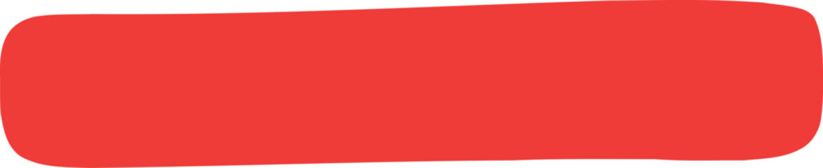 Red brush stroke banner isolated on white background for design, highlight, or text emphasis