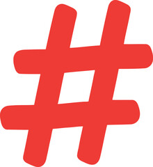 Obraz premium Bold Red Hashtag Symbol Isolated on White Background for Social Media and Digital Marketing Design