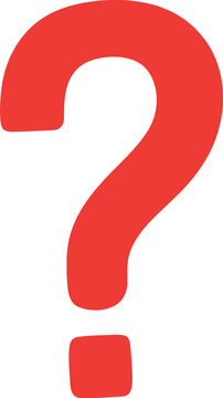 Bold Red Question Mark Icon Isolated on White Background for FAQ and Help Concepts