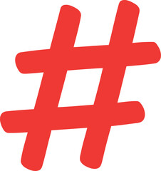 Obraz premium Bold Red Hashtag Symbol Isolated on White Background for Social Media and Digital Marketing Design