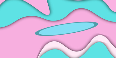 Abstract background pastels paper cut shapes and shadows.