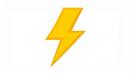 Yellow lightning bolt icon isolated on white background power energy symbol