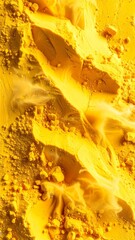 Vibrant Yellow Pigment Powder Abstract Background With Textured Surface