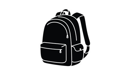 Black backpack against a white background a striking silhouette © MDEmon