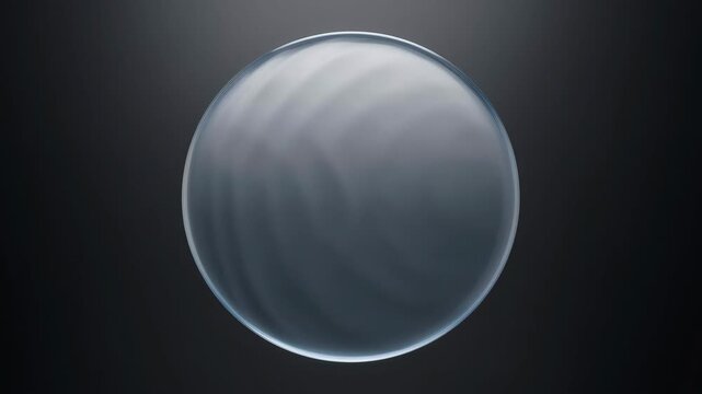 Abstract Glass Sphere Ripples Fluid Motion Dark Background ultra clear glass morphism 3d crystal ui transparent background isolated detail realistic glass effect