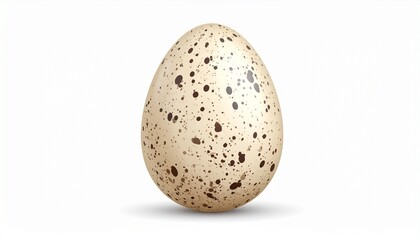 Obraz premium Speckled Bird Egg on White Background with Soft Lighting