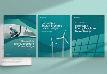 Renewable Energy Brochure Cover Template for Green Power & Eco Reports