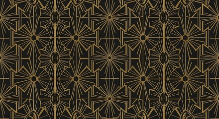 Art Deco Geometric Pattern in Gold and Black image