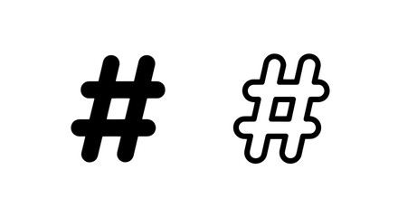 Obraz premium Contemporary Hashtag Symbol for Social Media and Digital Trends, Rounded Icon for Online Communication