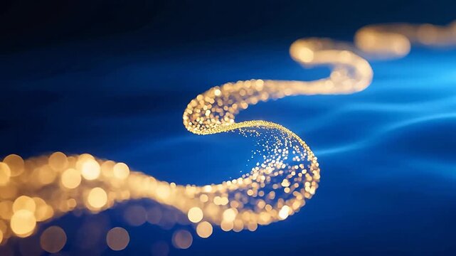 GoldenLightCurveonDeepBlueGradient