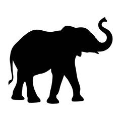 Obraz premium Black elephant silhouette vector illustration for wildlife animal designs and african safari prints and arts