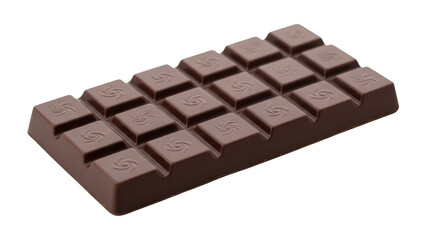 Chocolate bar isolated on transparent background with grid pattern