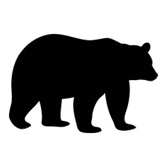Obraz premium Black bear silhouette vector illustration for wildlife animal design and nature conservation art projects