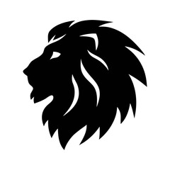 Lion head silhouette vector illustration african animal wildlife king of beasts design logo mascot