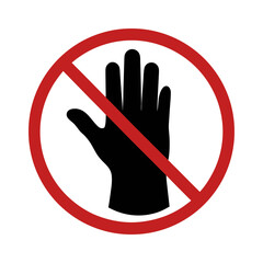 Do not touch sign prohibition safety warning hazard symbol hand gesture restriction access area