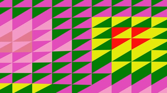 Spring Colors Green and Pink Geometric Triangle Ripple Pattern Abstract Background
