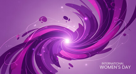 Modern Women&rsquo;s Day Artistic Illustration Featuring Magenta and Violet Empowerment Design
