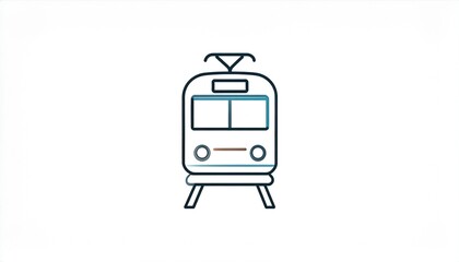 Obraz premium Simple Line Art Illustration of a Modern Train on White Background