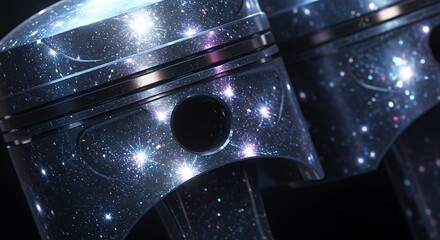 Cosmic engine pistons abstract conceptual illustration of space and machinery