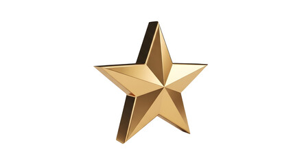 Obraz premium A shiny gold star on a transparent background