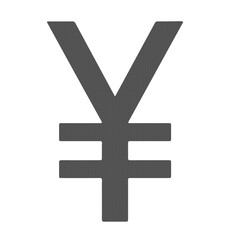 Obraz premium Yen Currency Money Symbol Icon in Minimal Flat Gray Style Isolated on White Background