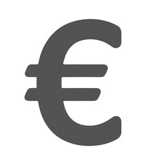 Obraz premium Euro Currency Money Symbol Icon in Minimal Flat Gray Style Isolated on White Background