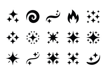 Fototapeta premium Collection of vector of various star and sparkle designs