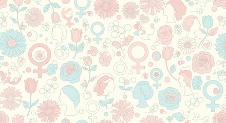 Vintage pink rose and heart blossom vector illustration creating a seamless floral pattern for spring nature wallpaper or textile decoration