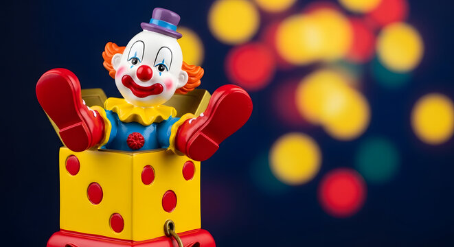 April fool's day clown surprise joke box toy