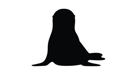 A striking black seal resting on flippers a bold silhouette © MDRAYHAN