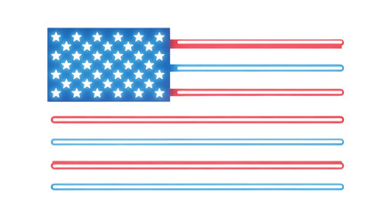 Obraz premium The american flag with stars and stripes on a white background