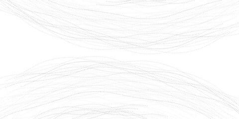 Simple waves with continuous wavy dot lines. Hand-drawn lines, fine patterns, web design, greeting cards, textiles, technology backgrounds. © Muis