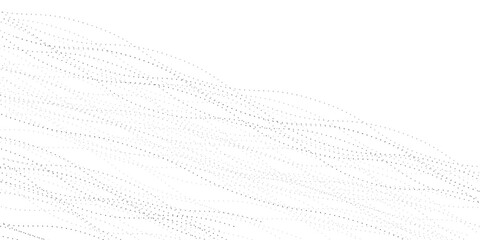 Simple waves with continuous wavy dot lines. Hand-drawn lines, fine patterns, web design, greeting cards, textiles, technology backgrounds. © Muis