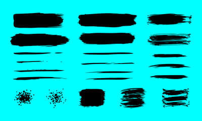 Hand-drawn Vector Brush Stroke Collection, Distressed Ink Underlines and Borders for Design Assets